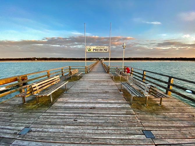 Ferienwohnung in Prerow - Haus zur See - WG Gruzdz - Blick von Seebr&uuml;cke zum Strand