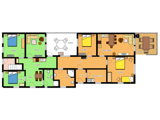 Ferienwohnung in Gr&ouml;mitz - Wohnung 3 - Grundriss- rechte Seite