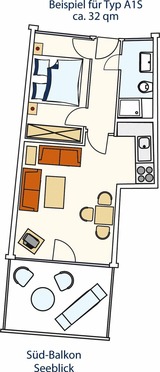 Ferienwohnung in Gr&ouml;mitz - STRANDIDYLL, 66 - Typ A1S - Bild 15