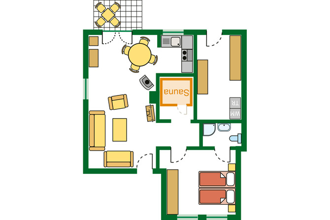 Ferienwohnung in Ostseeheilbad Zingst - Whg A, Ihr UrlaubsZuhause - Grundriss der Wohnung
