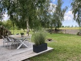 Ferienhaus in Pruchten - Ferienhus Darsskieker - Terrasse mit Boddenblick